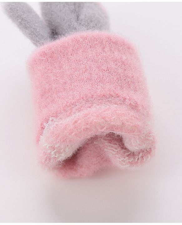 Babyhug Gloves With Heart Design - Grey