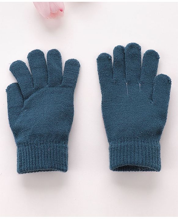 Babyhug Gloves Elephant Design- Blue