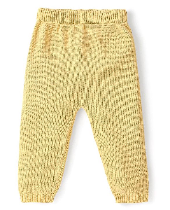 Babyhug Cotton Full Sleeves Sweater Set With Cap & Cable Knit Design - Yellow