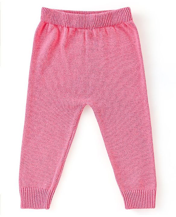 Babyhug Organic Cotton Knit Full Sleeves Sweater Set With Cap Floral Design - Light Pink