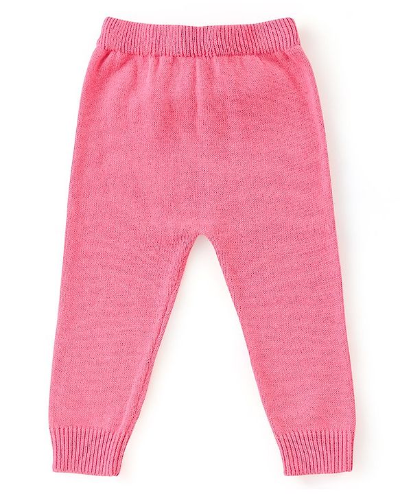 Babyhug Organic Cotton Knit Full Sleeves Sweater Set With Cap Floral Design - Light Pink