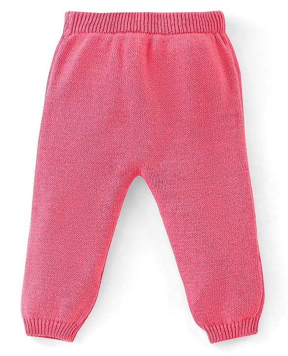 Babyhug Organic Cotton Knit Full Sleeves Baby Sweater Set Snow Flakes Design - Light Pink