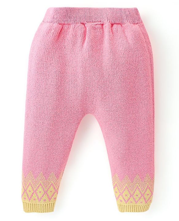 Babyhug Organic Cotton Knit Full Sleeves Sweater Set with Cap Floral Design - Peach
