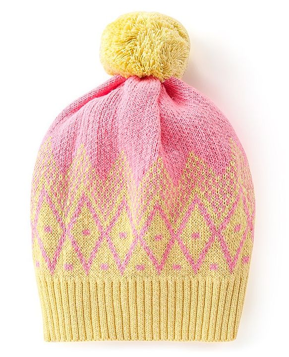 Babyhug Organic Cotton Knit Full Sleeves Sweater Set with Cap Floral Design - Peach