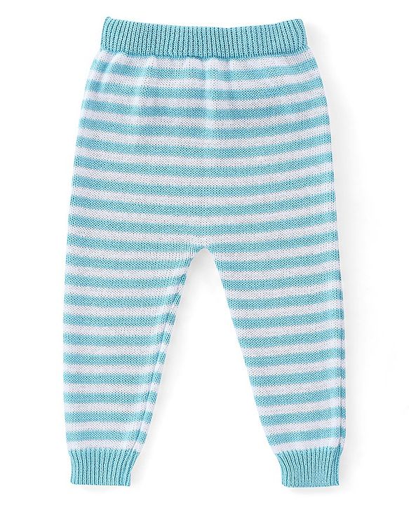 Babyhug Organic Cotton Tiger Embroidered & Striped Sweater Set - Blue