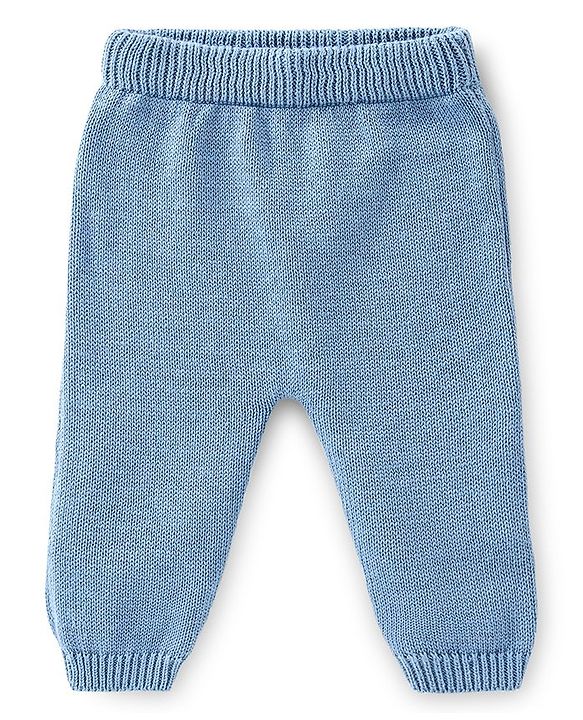 Babyhug Organic Cotton Knit Full Sleeves Sweater Set With Cap Solid Colour Block Design - Multicolour