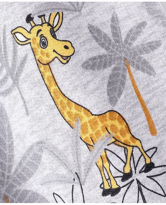Babyhug Cotton Knit Full Length Lounge Pants Animal Print - Grey