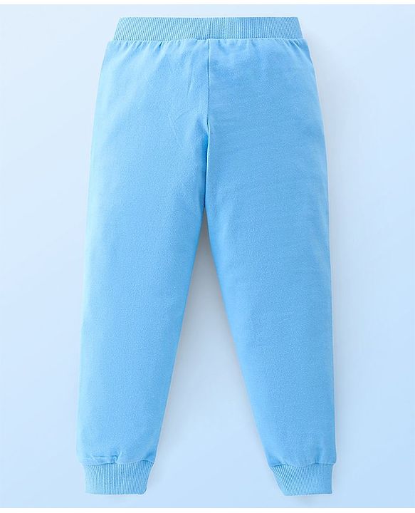 Babyhug Cotton Knit Lounge Pants Stripes Pack of 2 - Light Blue