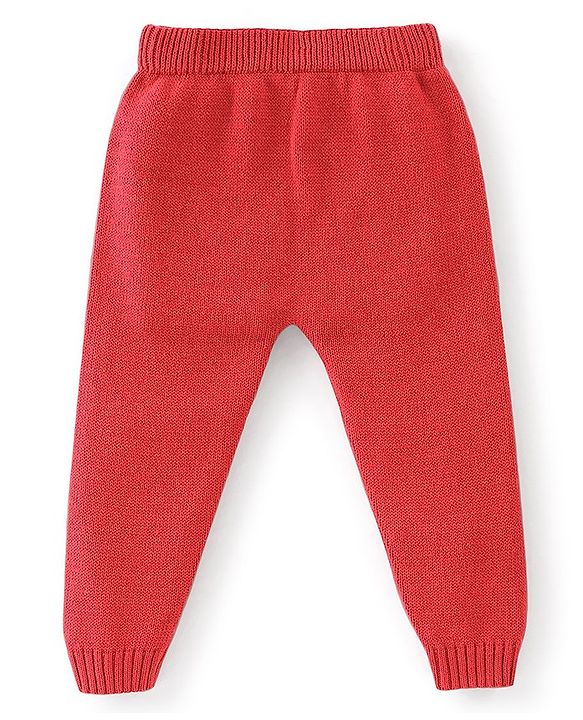 Babyhug Full Sleeves Sweater Set & Cap with Sheep Design - Red