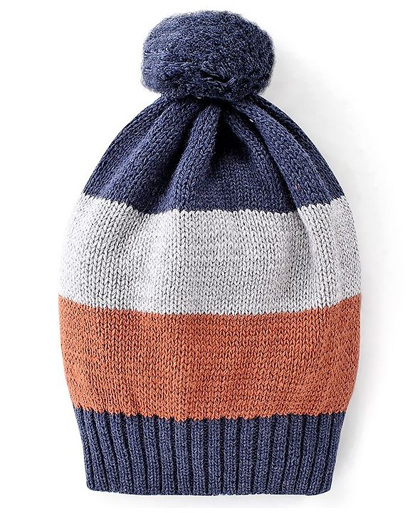 Babyhug Full Sleeves Sweater Set Color Block - Navy Blue