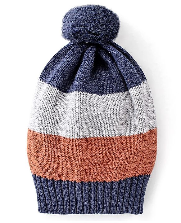 Babyhug Full Sleeves Sweater Set Color Block - Navy Blue