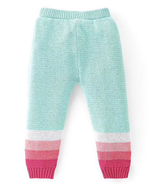 Babyhug Knitted Full Sleeves Striped Sweater Set with Cap - Multicolour