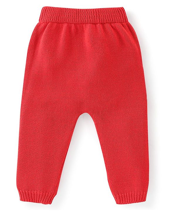 Babyhug Full Sleeves Sweater Set with Cap Striped Design - Rust Red & Grey