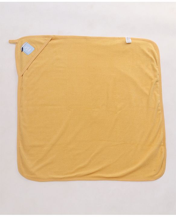 Babyhug Double Layer Interlock Hooded Towel Tiger Print L 75 x B 76 cm- Yellow