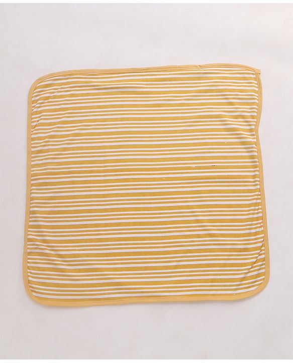 Babyhug Double Layer Interlock Hooded Towel Tiger Print L 75 x B 76 cm- Yellow