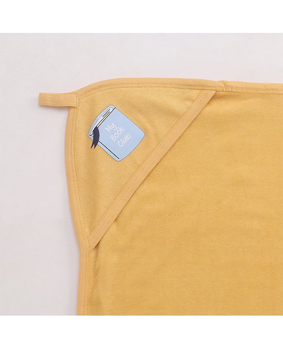 Babyhug Double Layer Interlock Hooded Towel Tiger Print L 75 x B 76 cm- Yellow
