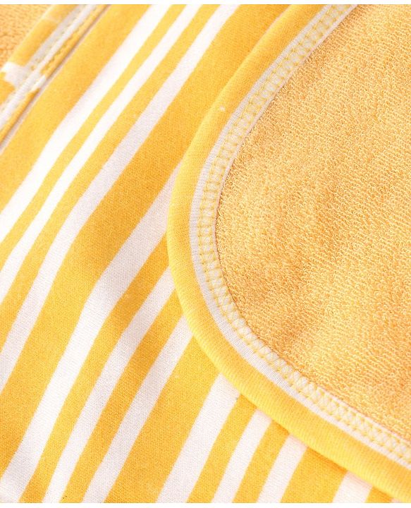 Babyhug Double Layer Interlock Hooded Towel Tiger Print L 75 x B 76 cm- Yellow