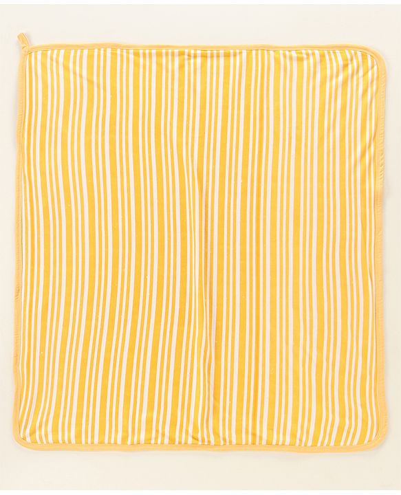 Babyhug Double Layer Interlock Hooded Towel Boat Print L 75 x B 76 cm- Yellow