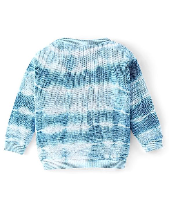 Babyhug Full Sleeves Pullover Sweater Tie Dye Stripes - Blue