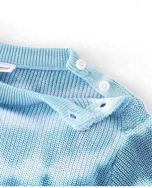 Babyhug Full Sleeves Pullover Sweater Tie Dye Stripes - Blue