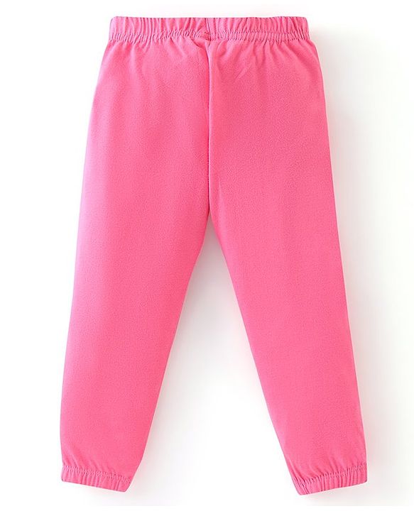 Babyhug Cotton Knit Full Length Lounge Pants Rainbow Print Pack of 2 - Pink & Sky Blue