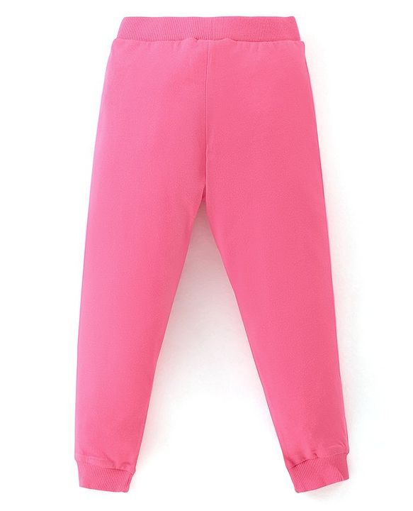 Babyhug Cotton Knit Lounge Pants Butterfly Print Pack of 2 - Pink & Yellow
