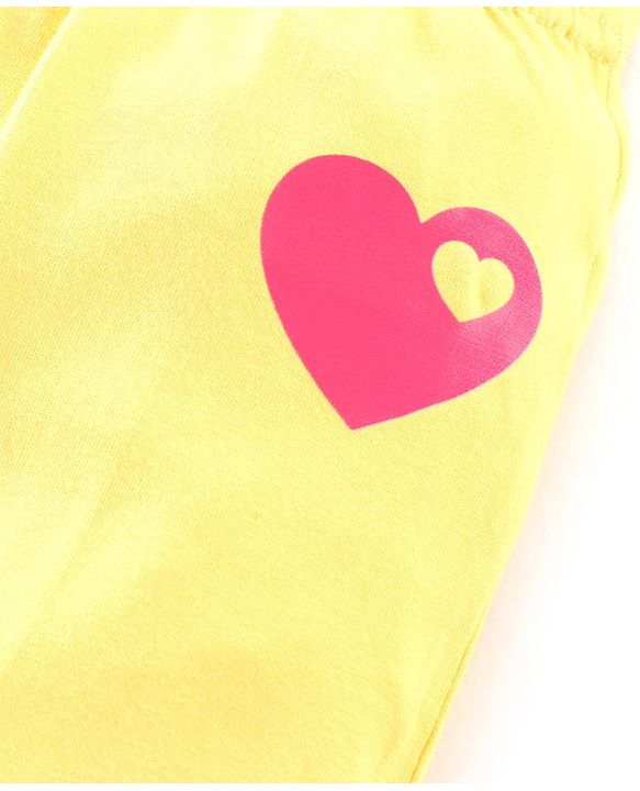 Babyhug Cotton Knit Track Pants Striped & Printed Pack of 3 - Pink & Yellow