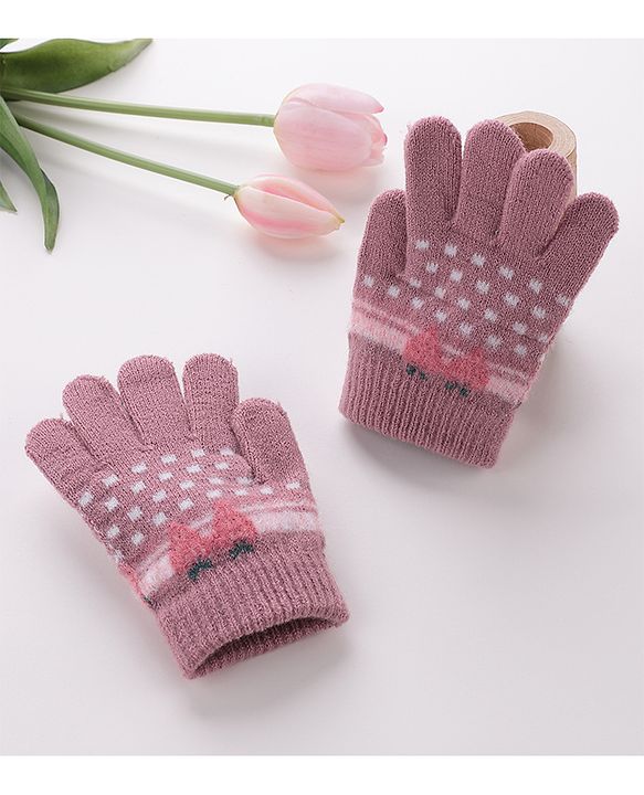 Babyhug Gloves Strawberry Design - Lavender