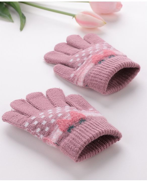 Babyhug Gloves Strawberry Design - Lavender