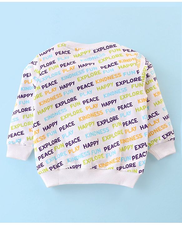 Babyhug Cotton Knit Full Sleeves Sweatshirts with Graphics Print Pack of 2 - Blue & White