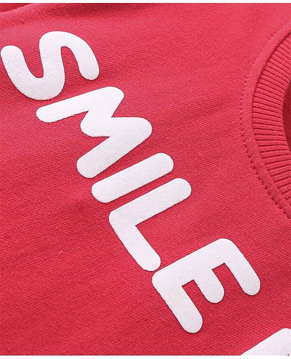 Babyhug Cotton Knit Full Sleeves Sweatshirt With Emoji & Text Graphics Pack Of 2 - Yellow & Red
