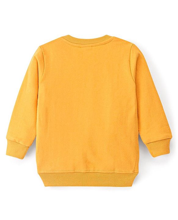 Babyhug Cotton Knit Full Sleeves Sweatshirt With Graphics Text Print Pack Of 2 - Navy Blue & Yellow