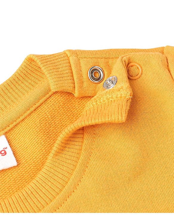 Babyhug Cotton Knit Full Sleeves Sweatshirt With Graphics Text Print Pack Of 2 - Navy Blue & Yellow