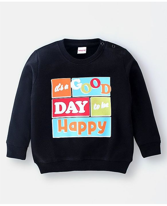 Babyhug Cotton Full Sleeves Sweatshirt With Text & Stripes Graphics Pack Of 2 - Multicolour