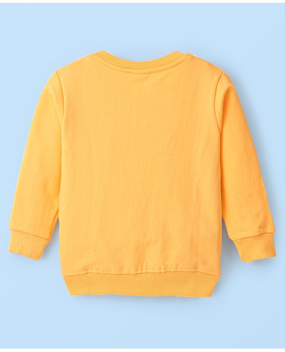 Babyhug Cotton Full Sleeves Graphic Tiger Print Sweatshirts Pack of  2 - White Melange & Yellow