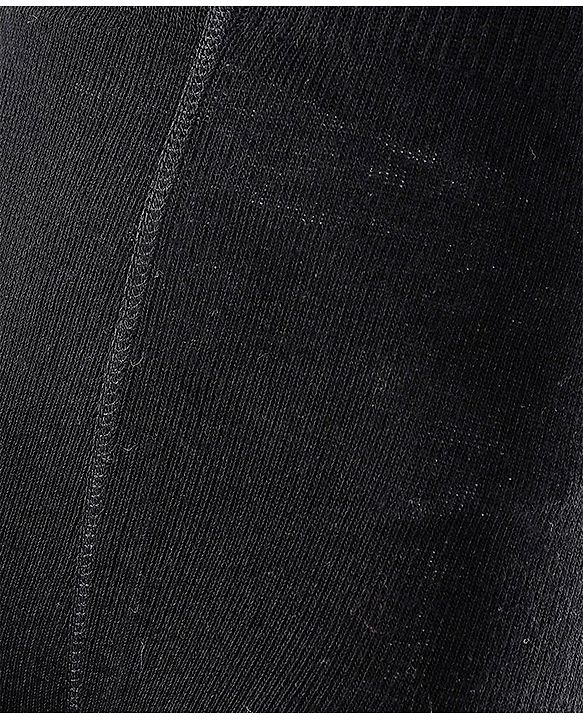 Cutewalk by Babyhug Non Terry Footed Anti Bacterial Solid Tights - Black