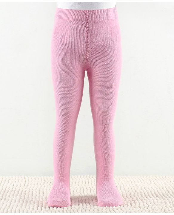 Cute Walk by Babyhug Anti Bacterial Tights Solid Design - Pink