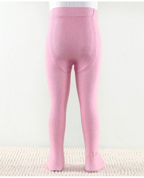 Cute Walk by Babyhug Anti Bacterial Tights Solid Design - Pink