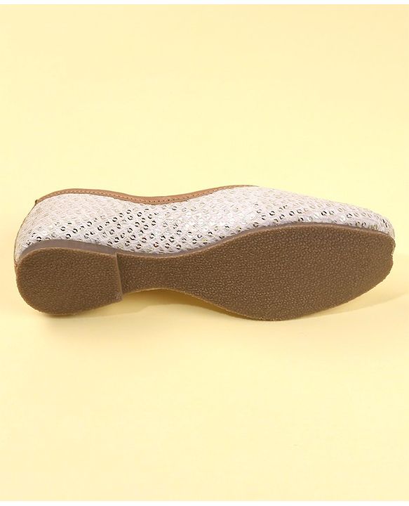 Cute Walk by Babyhug Slip On Mojaris With Sequins Detailing -Gold