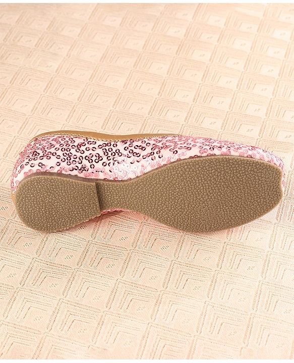 Cute Walk by Babyhug Slip On Mojaris with Sequins Detailing - Pink