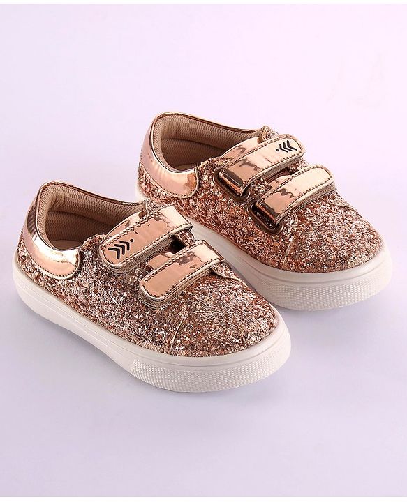 Pine Kids Velcro Closure Casual Shoes - Golden