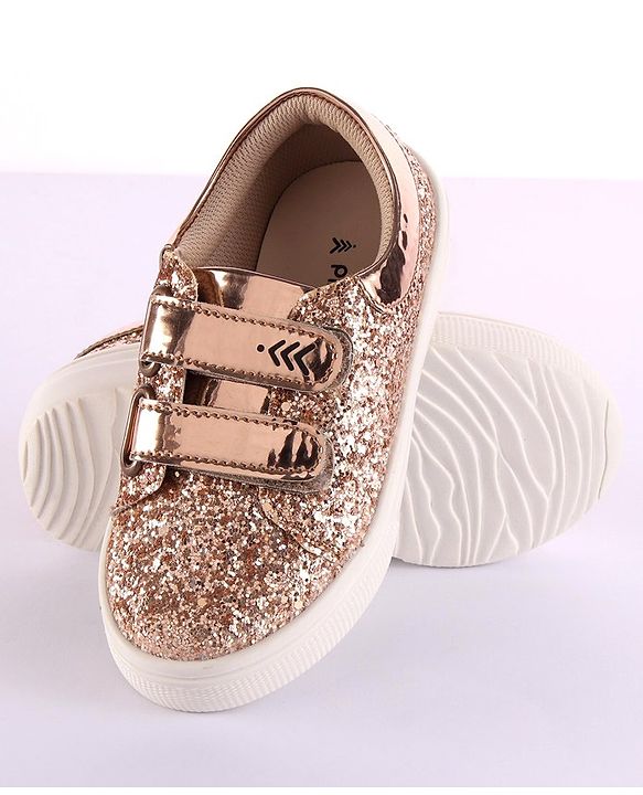 Pine Kids Velcro Closure Casual Shoes - Golden