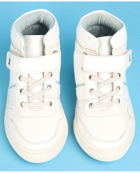 Pine Kids Color Block Casual Shoes with Velcro Closure - White