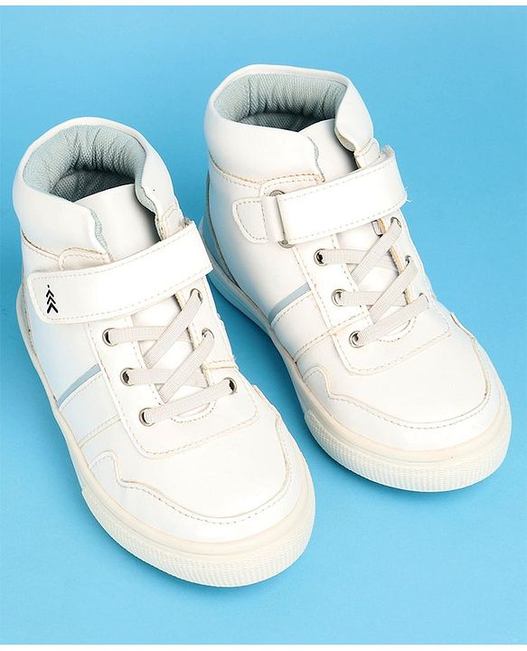 Pine Kids Color Block Casual Shoes with Velcro Closure - White