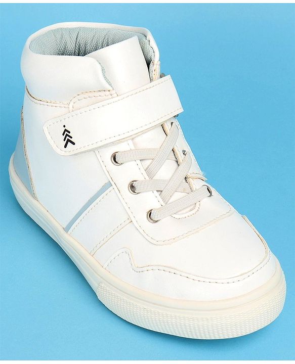 Pine Kids Color Block Casual Shoes with Velcro Closure - White
