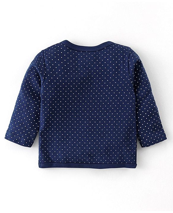 Babyhug 100% Cotton Full Sleeves Front Open Vests Floral & Dot Print Pack of 3- Pink Blue & Red