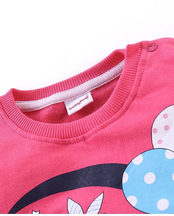 Babyhug Cotton Knit Full Sleeves Sweatshirts with Star Print Pack of 2 - Pink & Navy Blue
