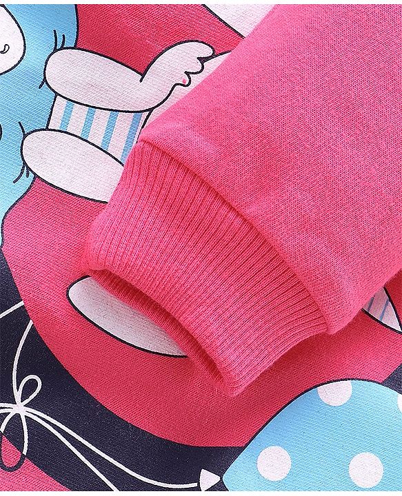Babyhug Cotton Knit Full Sleeves Sweatshirts with Star Print Pack of 2 - Pink & Navy Blue