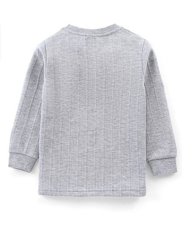 Babyhug Cotton Full Sleeves Solid Thermal Vest-Light Grey