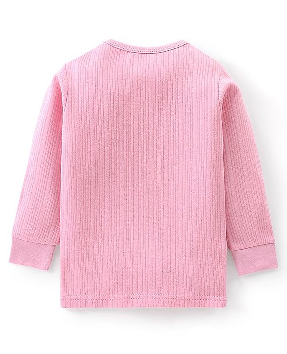 Babyhug Cotton Full Sleeves Solid Thermal Vest- Pink